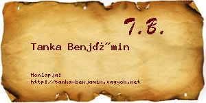 Tanka Benjámin névjegykártya